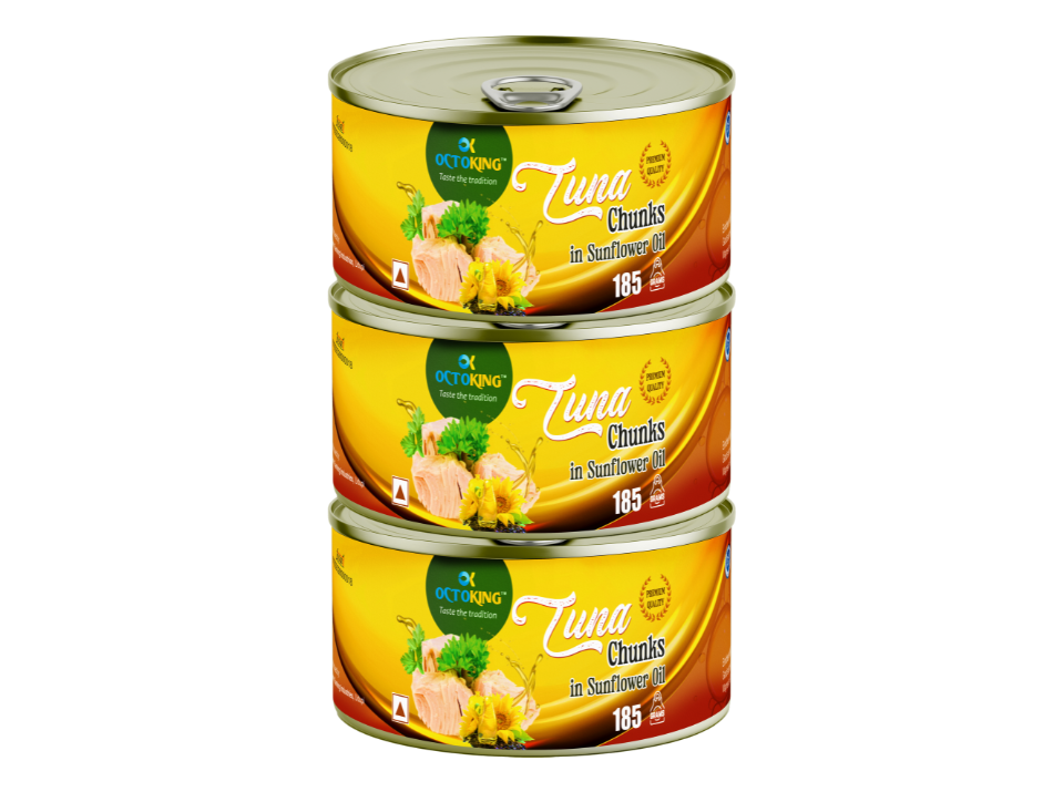 OCTOKING Tuna Chunks Sunflower Oil 185g | OCTOKING OCTOKING tuna chunks sunflower oil 185g canned tuna