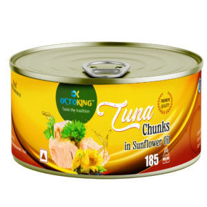 OCTOKING tuna chunks sunflower oil 185g canned tuna