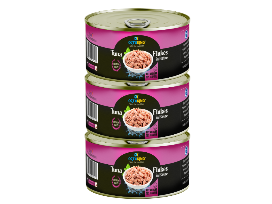 OCTOKING Tuna Flakes Brine 185g | OCTOKING OCTOKING tuna flakes brine 185g canned tuna