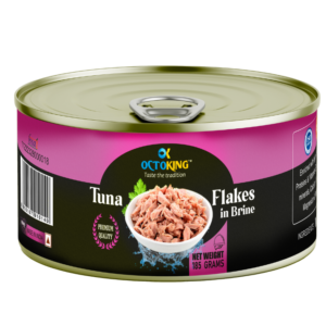 OCTOKING tuna flakes brine 185g canned tuna