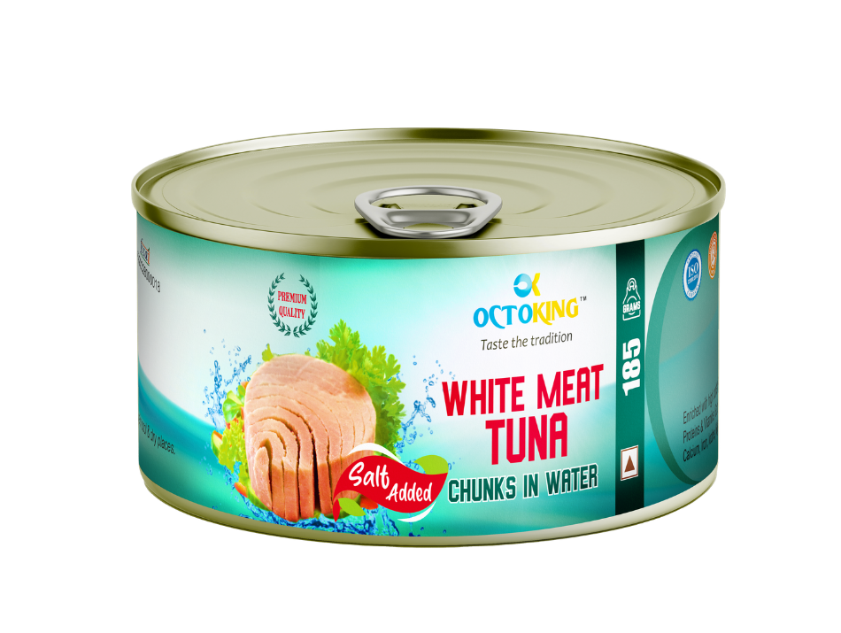 OCTOKING Tuna White Meat Chunks Salt Added 185g | OCTOKING OCTOKING tuna white meat chunks salt added 185g canned tuna