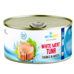 OCTOKING tuna white meat chunks water 185g canned tuna