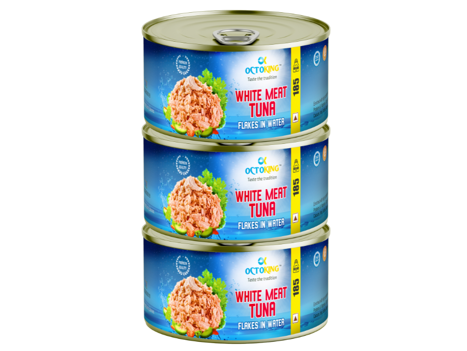 OCTOKING Tuna White Meat Flakes Water 185g | OCTOKING OCTOKING tuna white meat flakes water 185g canned tuna